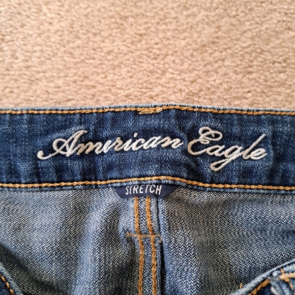 American Eagle Slouchy Jeans Women's 6 Blue Denim Relaxed Fit Mid Wash Jeans - Picture 6 of 14